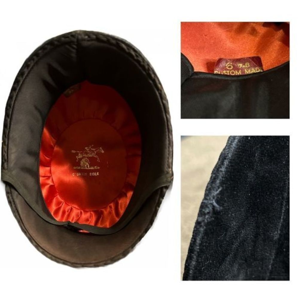 Country Rider Custom Made Black Velvet Riding Helmet -‎ Size 6 7-8 - Picture 4 of 4